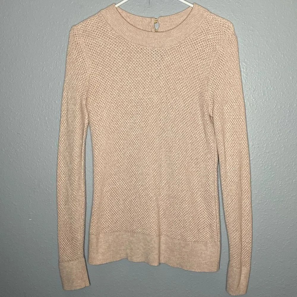 Loft Knit Pale Pink Crew Neck Sweater Size Small
